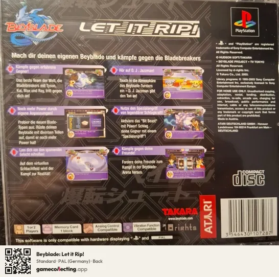 Beyblade: Let it Rip! PlayStation, Germany box back