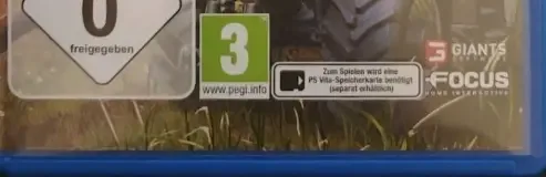 Farming Simulator 16, the USK square on its front