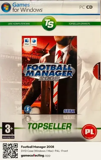 Football Manager 2008 Computer, PAL box front