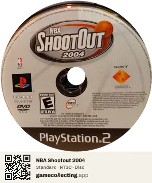 NBA Shootout 2004 PlayStation 2, NTSC disc
