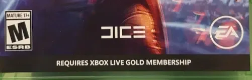 Battlefield V, the ESRB box on its front