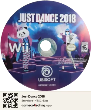Just Dance 2018 Nintendo Wii, NTSC disc