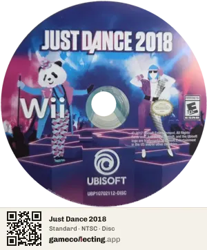 Just Dance 2018 Nintendo Wii, NTSC disc
