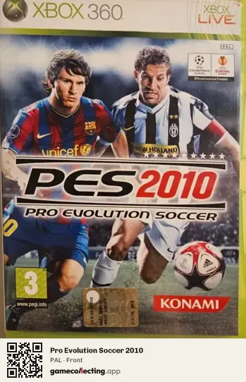 Pro Evolution Soccer 2010 Xbox 360, PAL box front