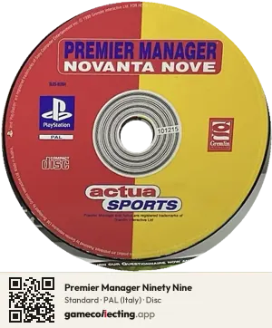 Premier Manager Ninety Nine PlayStation, PAL disc