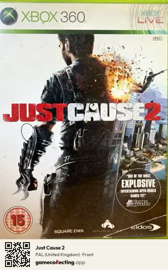 Just Cause 2 Xbox 360, United Kingdom box front