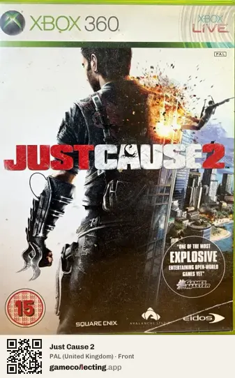 Just Cause 2 Xbox 360, United Kingdom box front