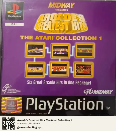 Arcade's Greatest Hits: The Atari Collection 1 PlayStation, PAL box front