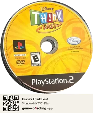 Disney Think Fast PlayStation 2, NTSC disc