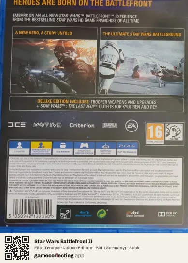 Star Wars Battlefront II PlayStation 4, Germany box back