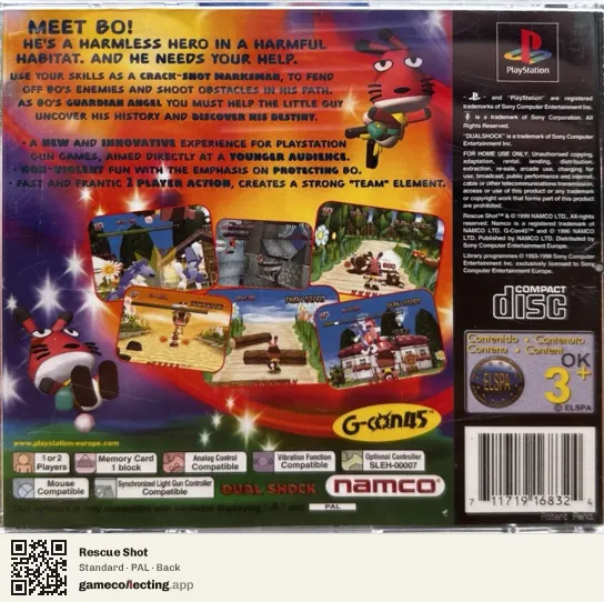 Rescue Shot PlayStation, PAL box back