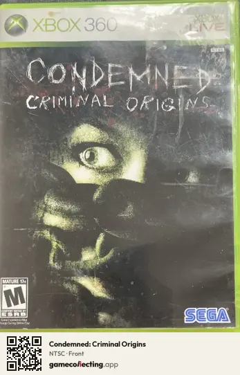 Condemned: Criminal Origins Xbox 360, NTSC box front