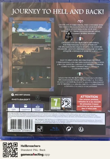 Hellbreachers PlayStation 4, PAL box back