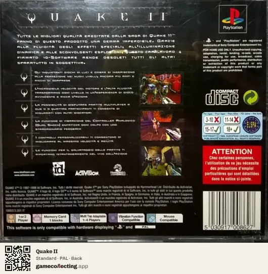 Quake II PlayStation, PAL box back