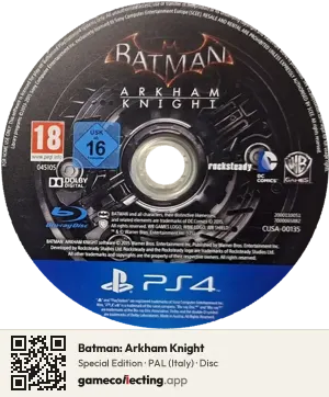 Batman: Arkham Knight PlayStation 4, PAL disc