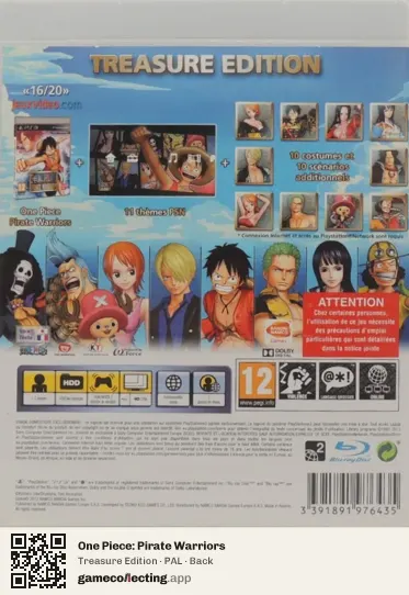 One Piece: Pirate Warriors PlayStation 3, PAL box back