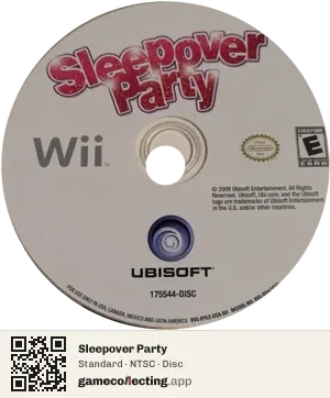 Sleepover Party Nintendo Wii, NTSC disc