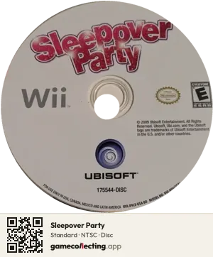 Sleepover Party Nintendo Wii, NTSC disc