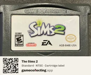 The Sims 2 Game Boy Advance, NTSC cartridge label