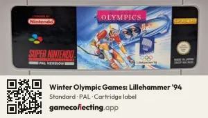 Winter Olympic Games: Lillehammer '94 Super Nintendo Entertainment System, PAL cartridge label