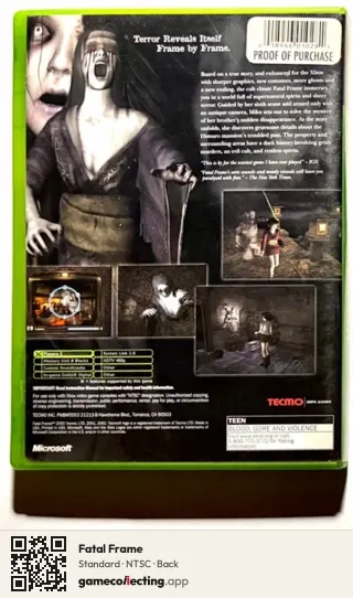 Fatal Frame Xbox, NTSC box back