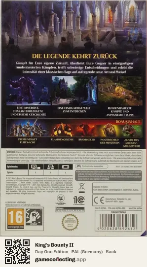 King's Bounty II Nintendo Switch, Germany box back