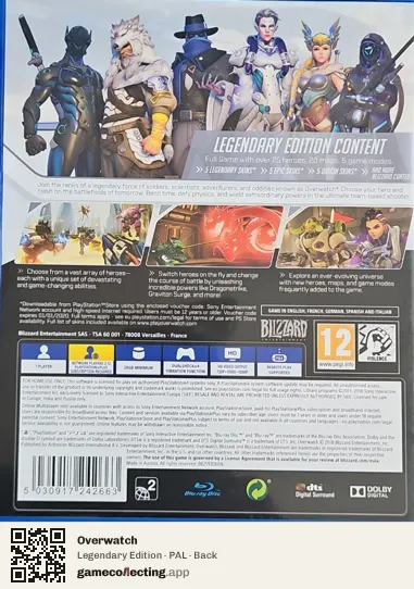 Overwatch PlayStation 4, PAL box back