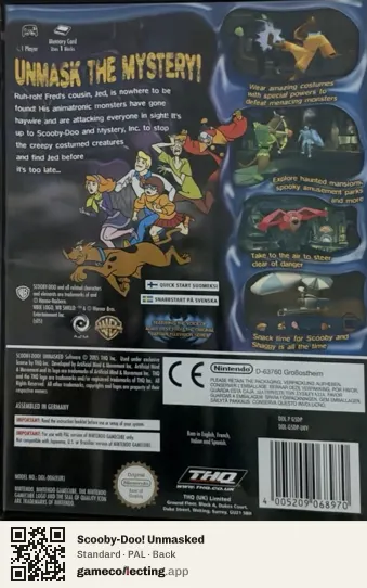 Scooby-Doo! Unmasked Nintendo GameCube, PAL box back