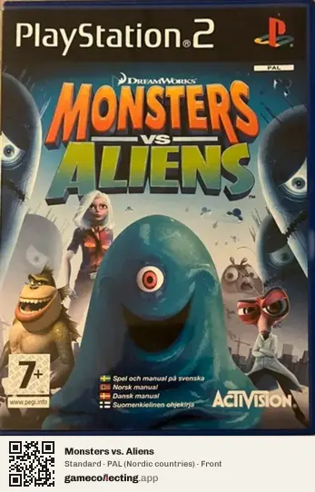 Monsters vs. Aliens PlayStation 2, Nordic countries box front