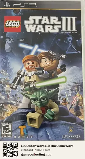 LEGO Star Wars III: The Clone Wars PlayStation Portable, NTSC box front