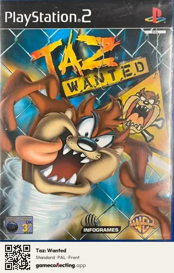 Taz: Wanted PlayStation 2, PAL box front