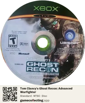 Tom Clancy's Ghost Recon: Advanced Warfighter Xbox, NTSC disc