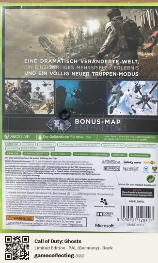 Call of Duty: Ghosts Xbox 360, Germany box back