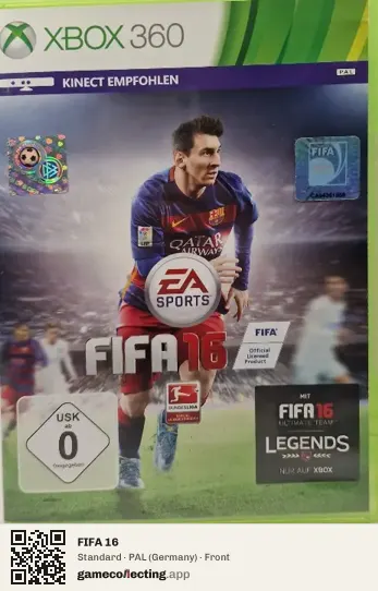 FIFA 16 Xbox 360, Germany box front