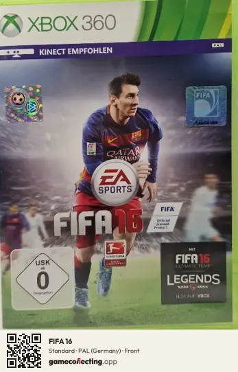 FIFA 16 Xbox 360, Germany box front