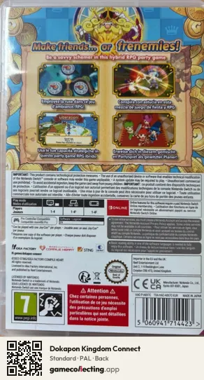 Dokapon Kingdom Connect Nintendo Switch, PAL box back