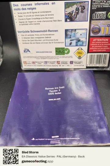 Sled Storm PlayStation, Germany box back