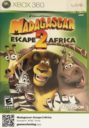 Madagascar: Escape 2 Africa Xbox 360, NTSC box front