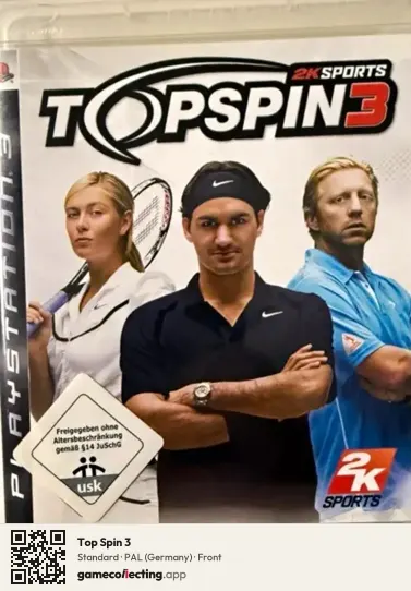 Top Spin 3 PlayStation 3, Germany box front