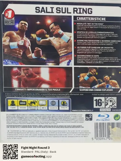 Fight Night Round 3 PlayStation 3, Italy box back
