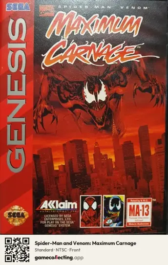 Spider-Man and Venom: Maximum Carnage Sega Mega Drive / Genesis, NTSC box front