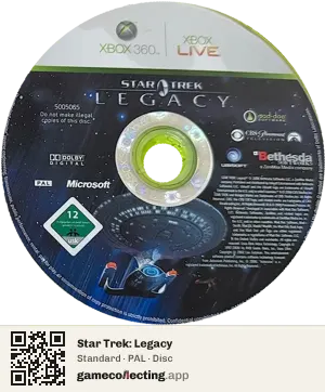 Star Trek: Legacy Xbox 360, PAL disc