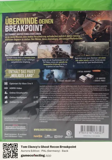 Tom Clancy's Ghost Recon Breakpoint Xbox One, Germany box back
