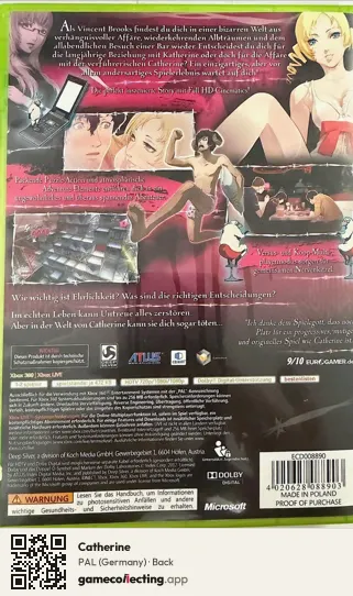 Catherine Xbox 360, Germany box back