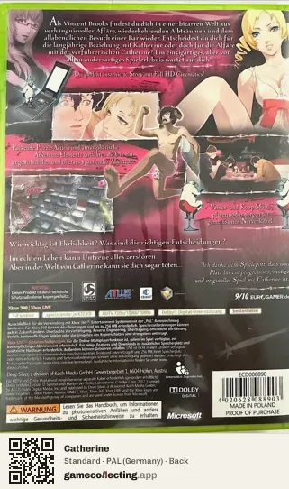 Catherine Xbox 360, Germany box back