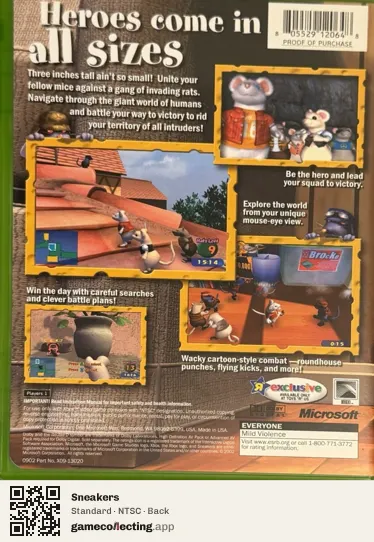 Sneakers Xbox, NTSC box back