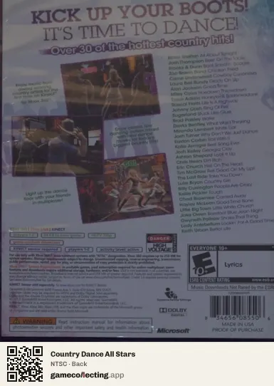 Country Dance All Stars Xbox 360, NTSC box back