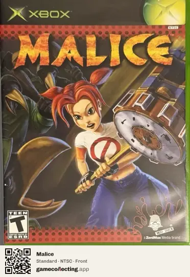 Malice Xbox, NTSC box front