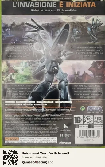Universe at War: Earth Assault Xbox 360, PAL box back