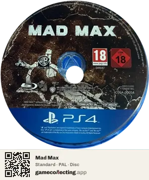 Mad Max PlayStation 4, PAL disc